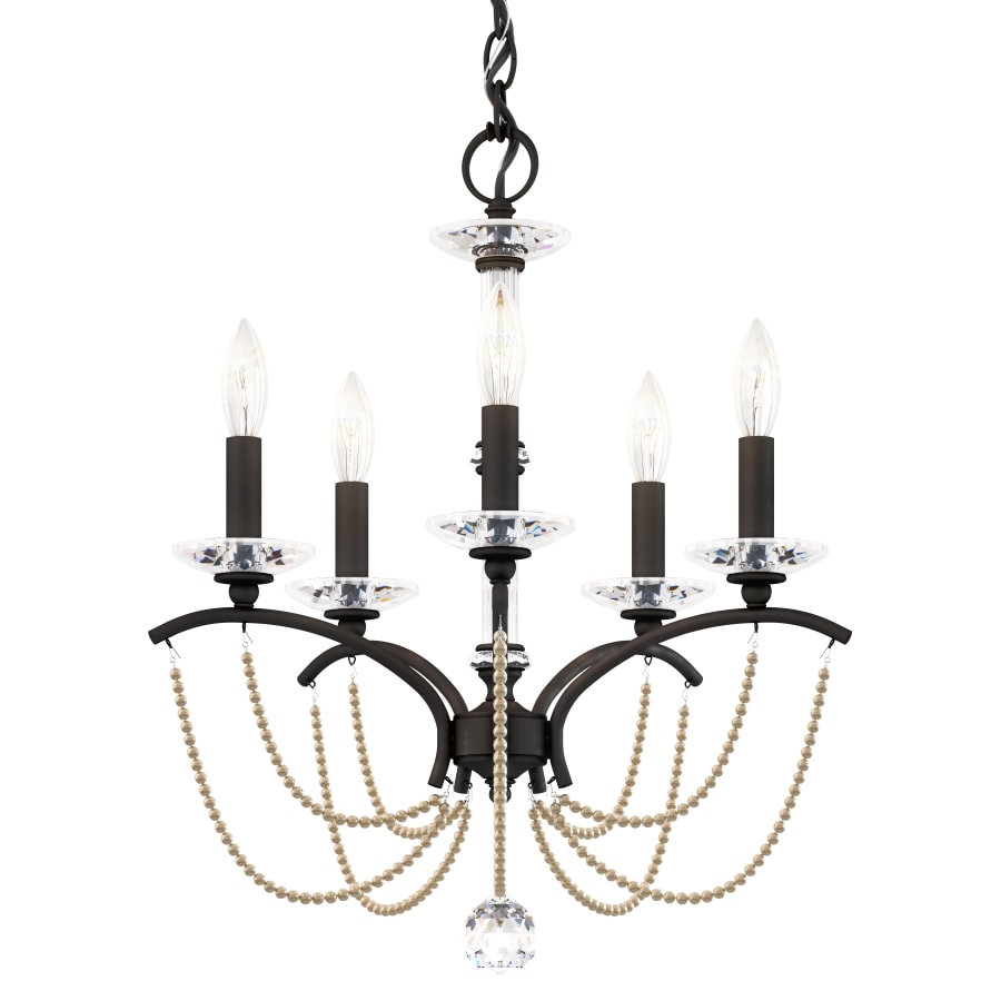 Schonbek Priscilla 5 Light 18" Wide Crystal Chandelier with Bronze Pearl Beads