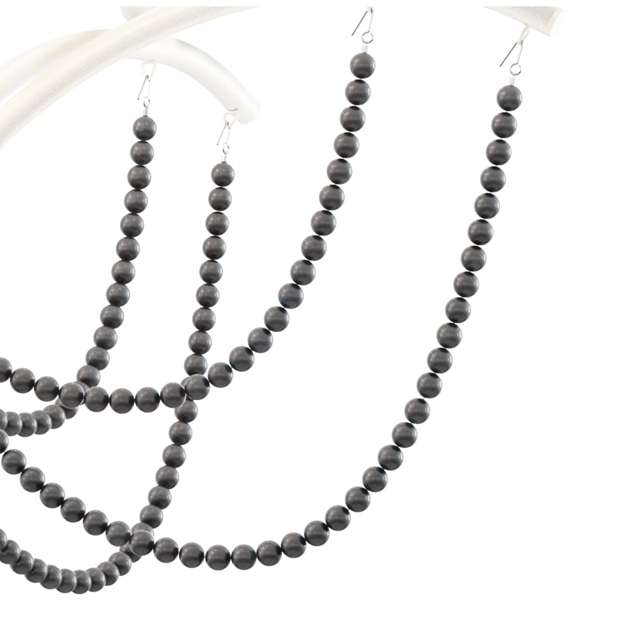 Schonbek Priscilla 5 Light 18" Wide Crystal Chandelier with Dark Grey Pearl Beads