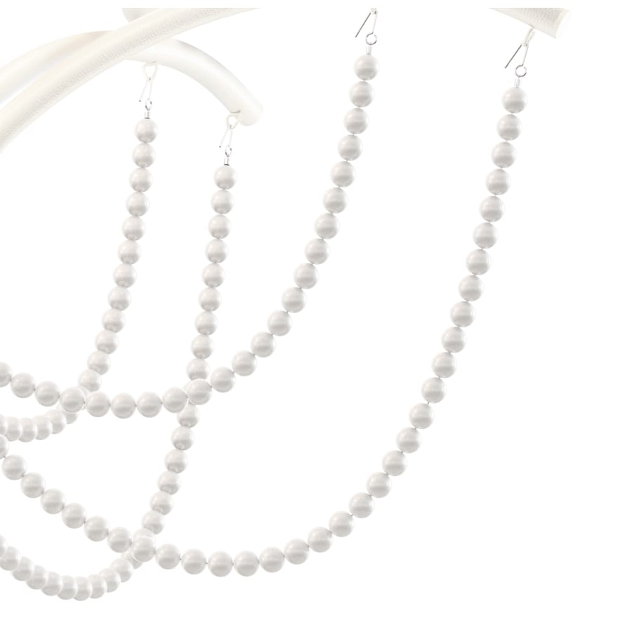 Schonbek Priscilla 10 Light 36" Wide Crystal Chandelier with White Pearl Beads