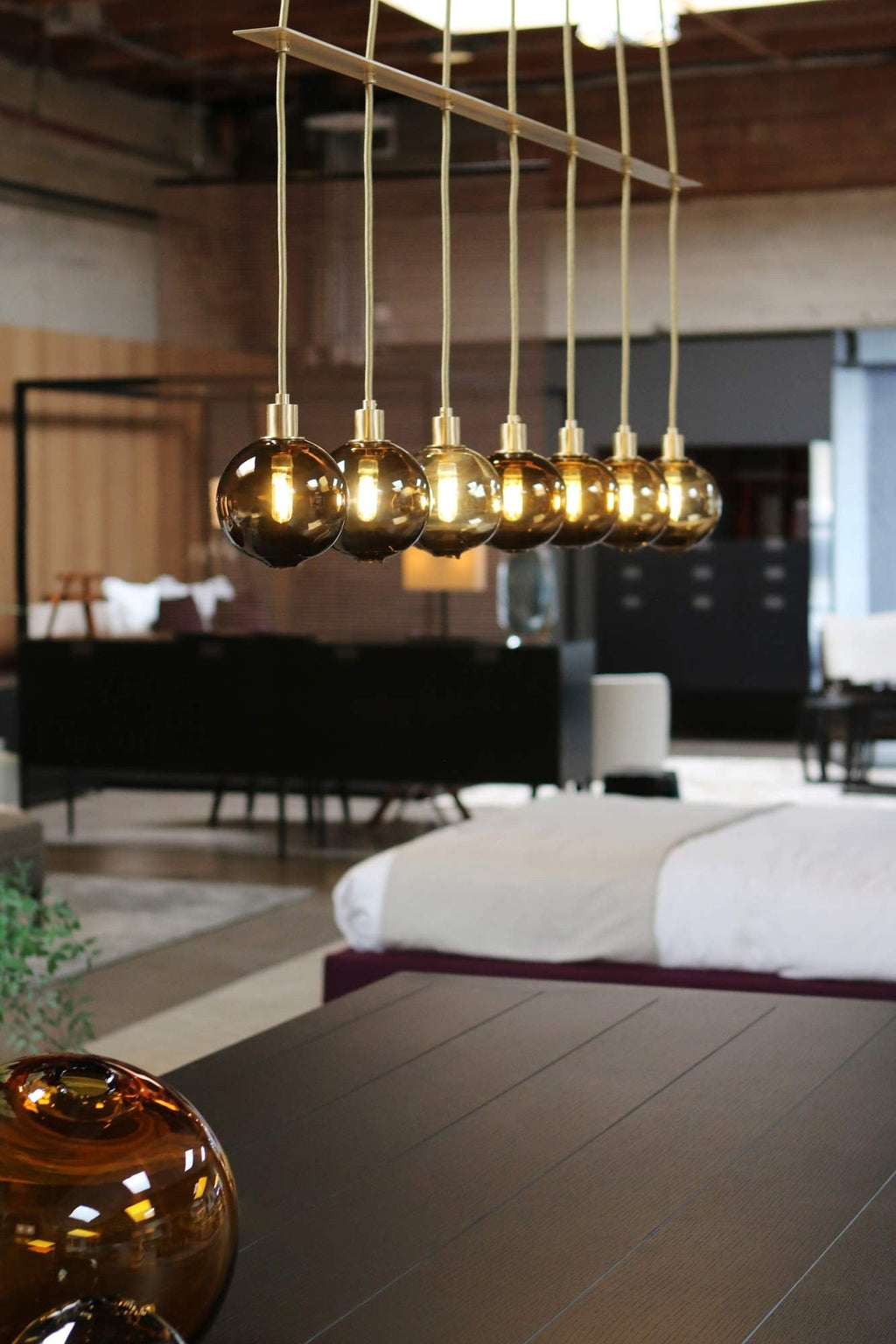 Sculpted Glass Ribbon Linear Chandelier