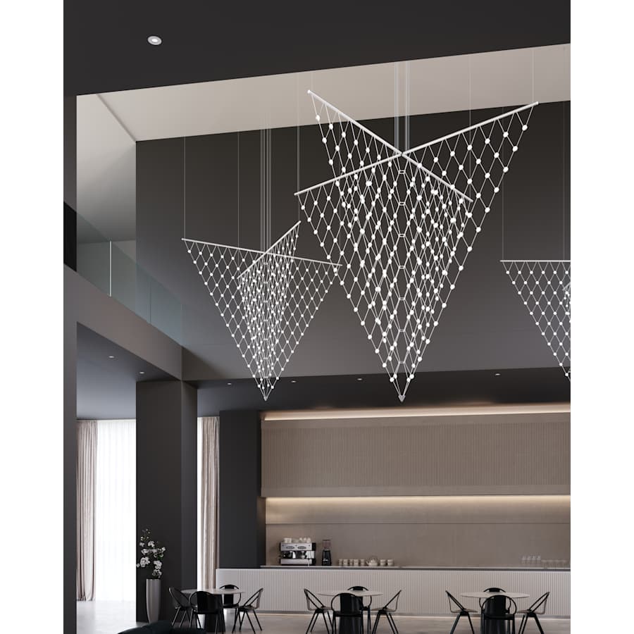 Sonneman Constellation Galaxy Matrix 4 Light 78" Wide LED Suspension Multi Light Pendant