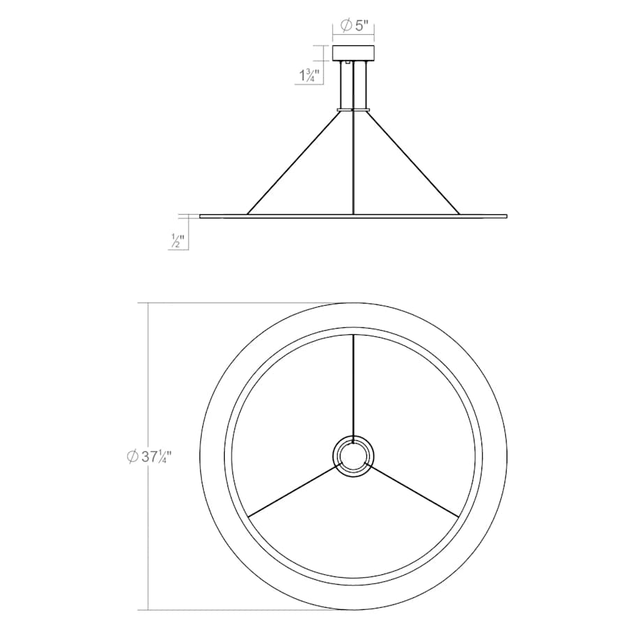 Sonneman Arctic Rings 38" Wide LED Suspension Pendant