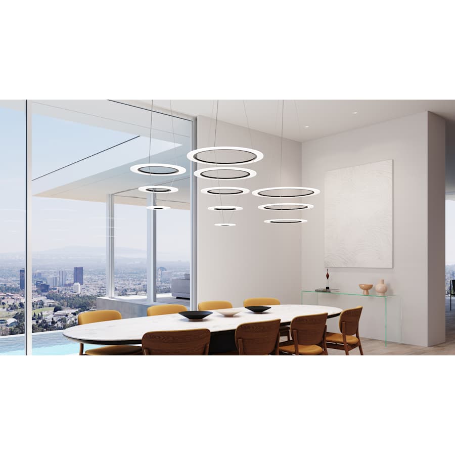 Sonneman Arctic Rings 3 Light 37" Wide LED Ring Chandelier