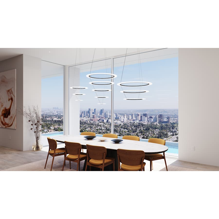 Sonneman Arctic Rings 3 Light 37" Wide LED Ring Chandelier