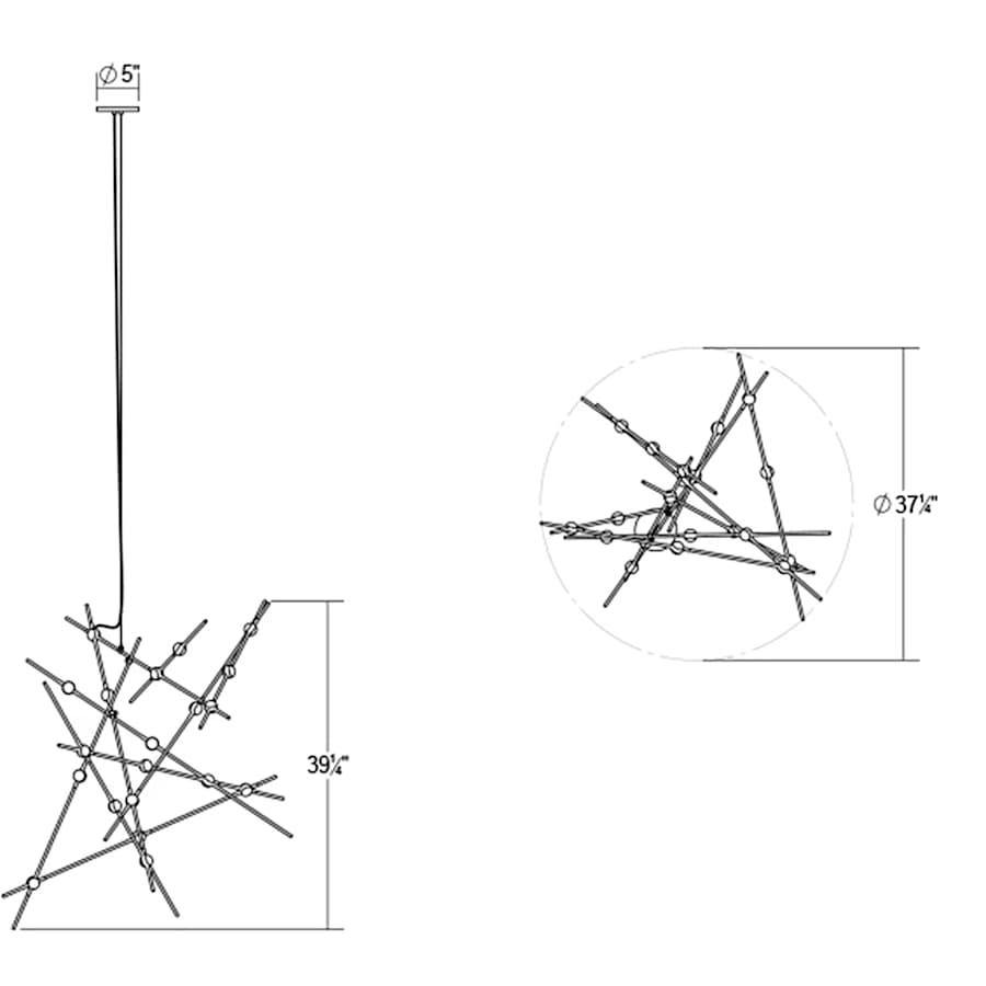 Sonneman Constellation 38" Wide Abstract Chandelier