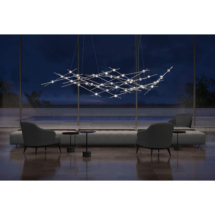 Sonneman Constellation 93" Wide Abstract Chandelier