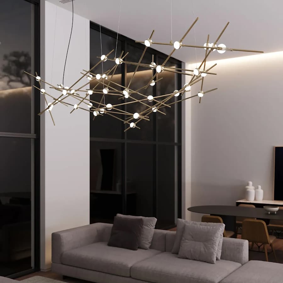 Sonneman Constellation Ursa Major 44 Light 93" Wide LED Abstract Chandelier with Clear Acrylic Shades