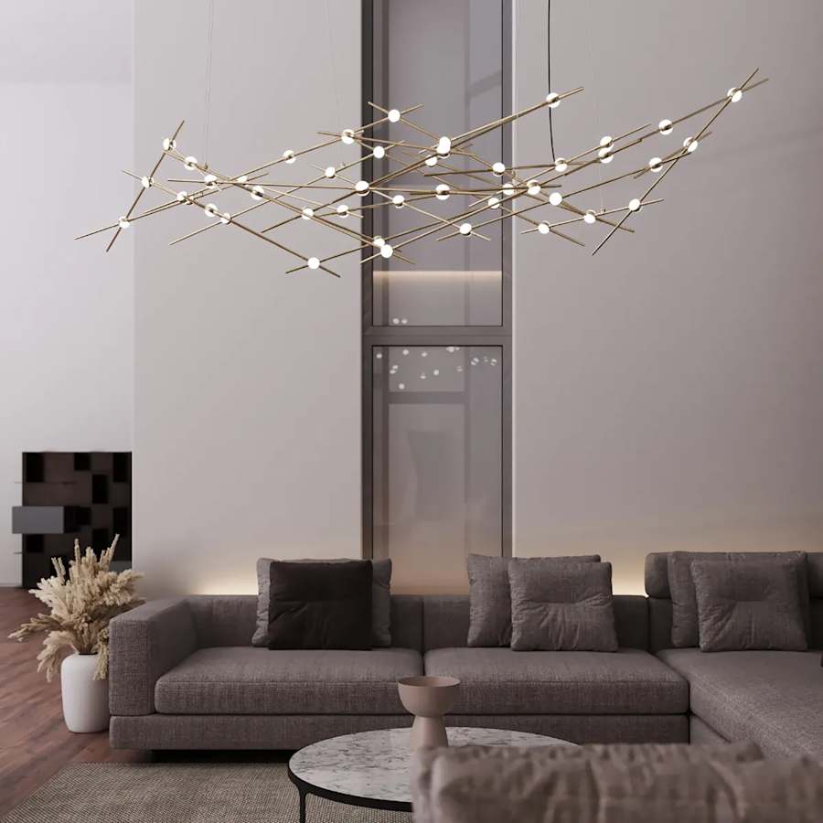 Sonneman Constellation Ursa Major 44 Light 93" Wide LED Abstract Chandelier with Clear Acrylic Shades