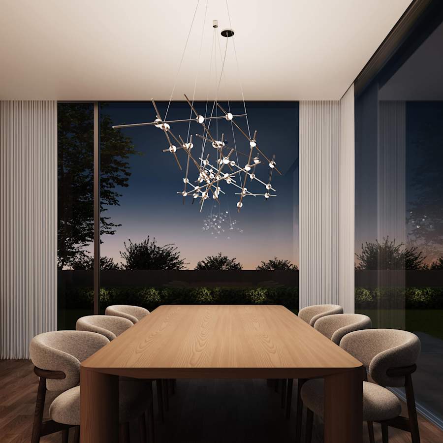 Sonneman Constellation 93" Wide Abstract Chandelier
