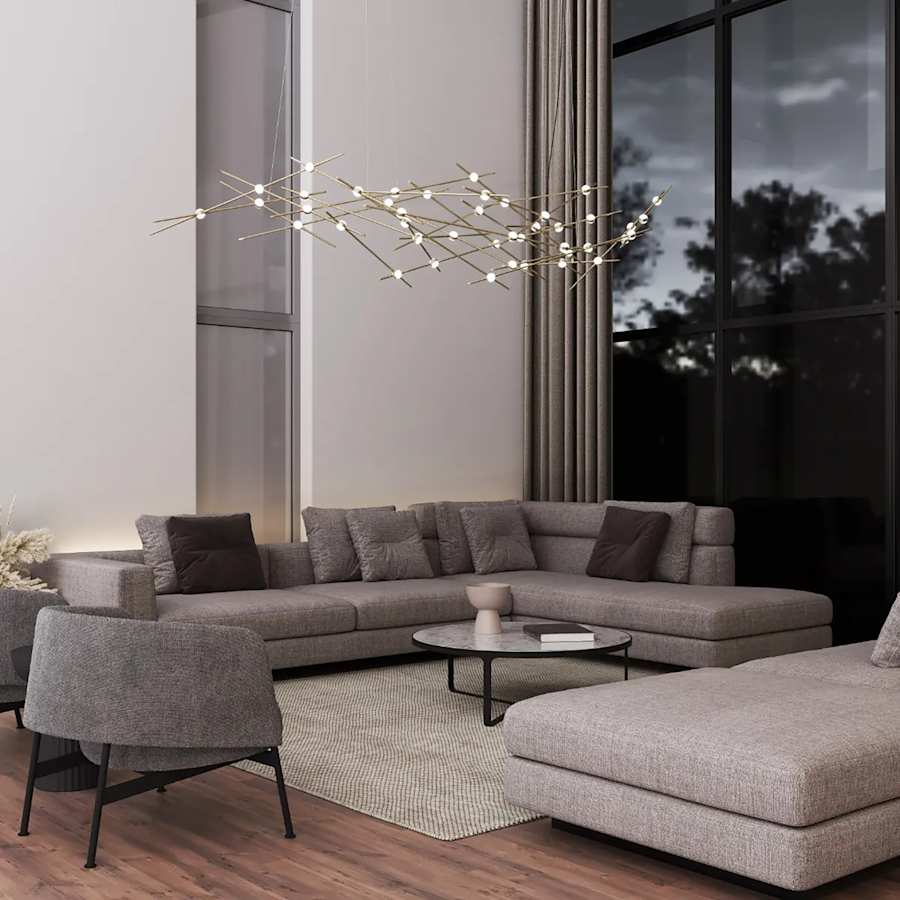 Sonneman Constellation Ursa Major 44 Light 93" Wide LED Abstract Chandelier with White Acrylic Shades