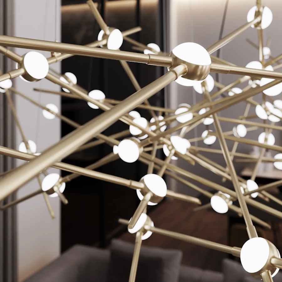 Sonneman Constellation Ursa Major 44 Light 93" Wide LED Abstract Chandelier with White Acrylic Shades
