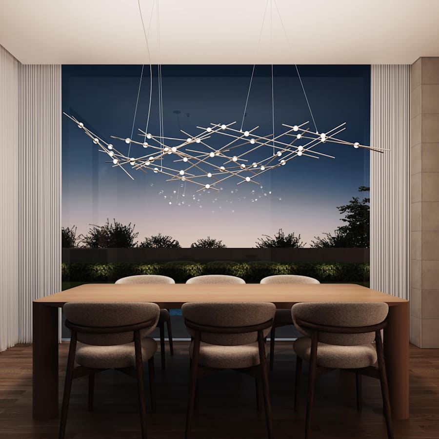 Sonneman Constellation Ursa Major 44 Light 93" Wide LED Abstract Chandelier with White Acrylic Shades