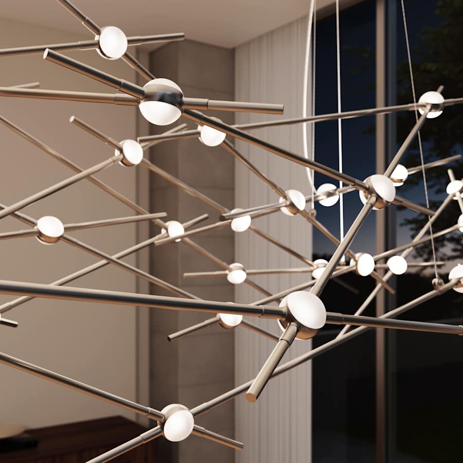 Sonneman Constellation Ursa Major 44 Light 93" Wide LED Abstract Chandelier with White Acrylic Shades