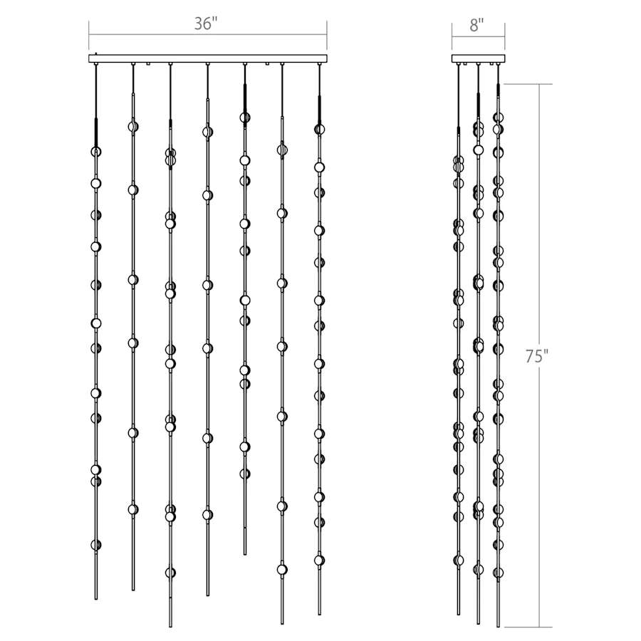 Sonneman Constellation 36" Wide Beaded Chandelier