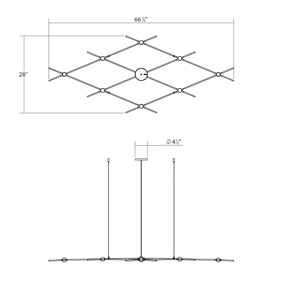 Sonneman Constellation Aquarius Minor 9 Light 67" Wide LED Chandelier