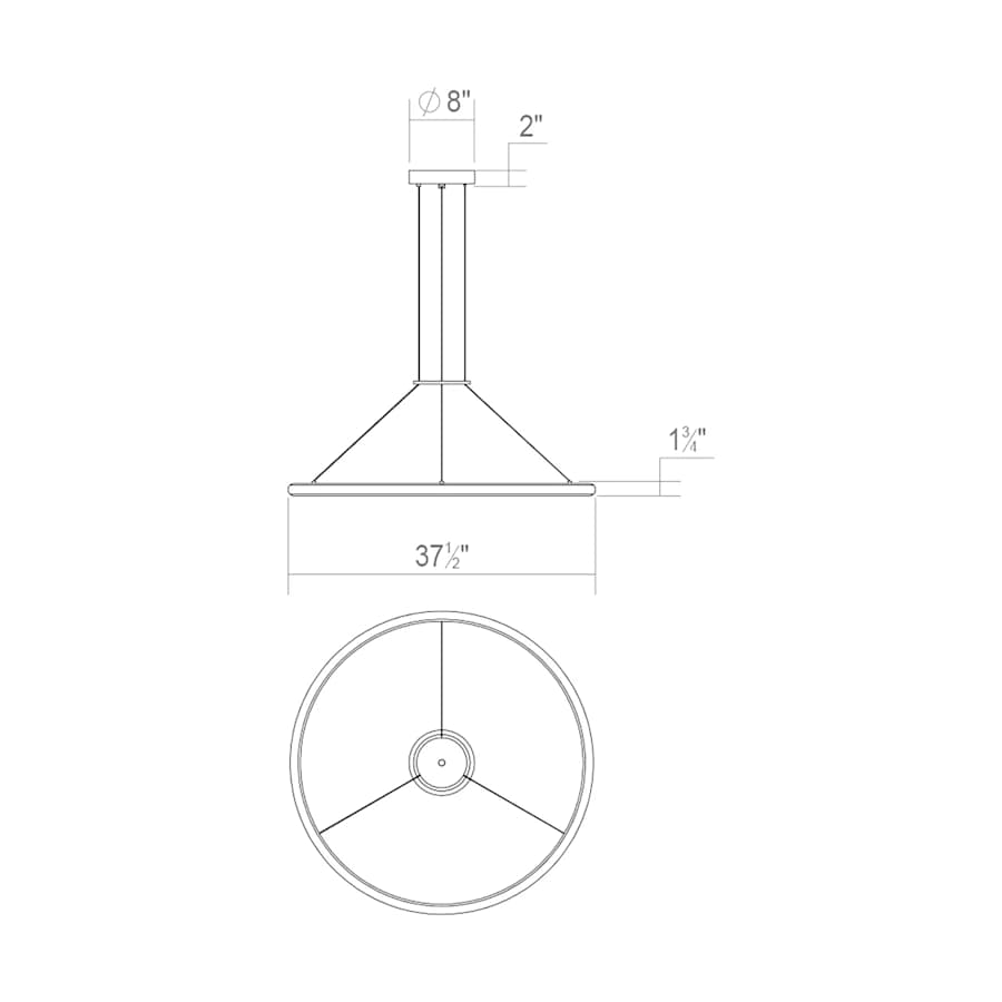 Sonneman Luna 38" Wide LED Ring Chandelier - 2700K