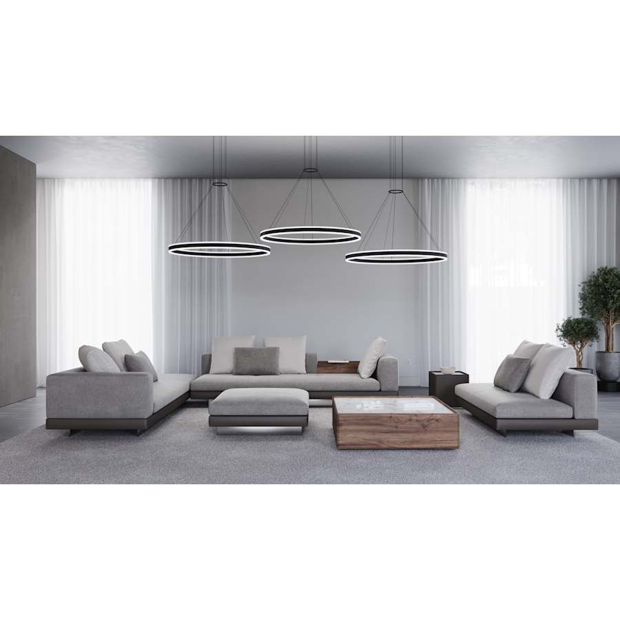 Sonneman Double Corona 24" Wide Integrated LED Ring Chandelier with Acrylic Shades