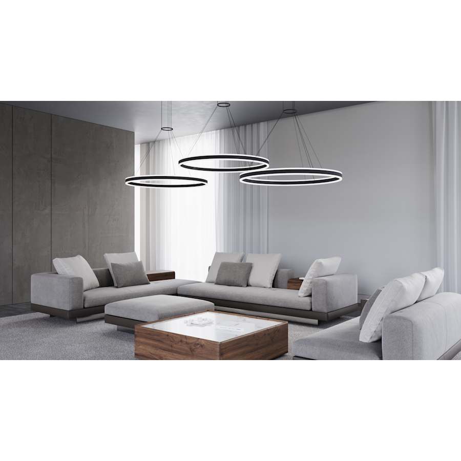 Sonneman Double Corona 24" Wide Integrated LED Ring Chandelier with Acrylic Shades