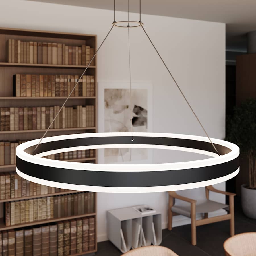 Sonneman Double Corona 32" Wide Integrated LED Ring Chandelier with Acrylic Shades