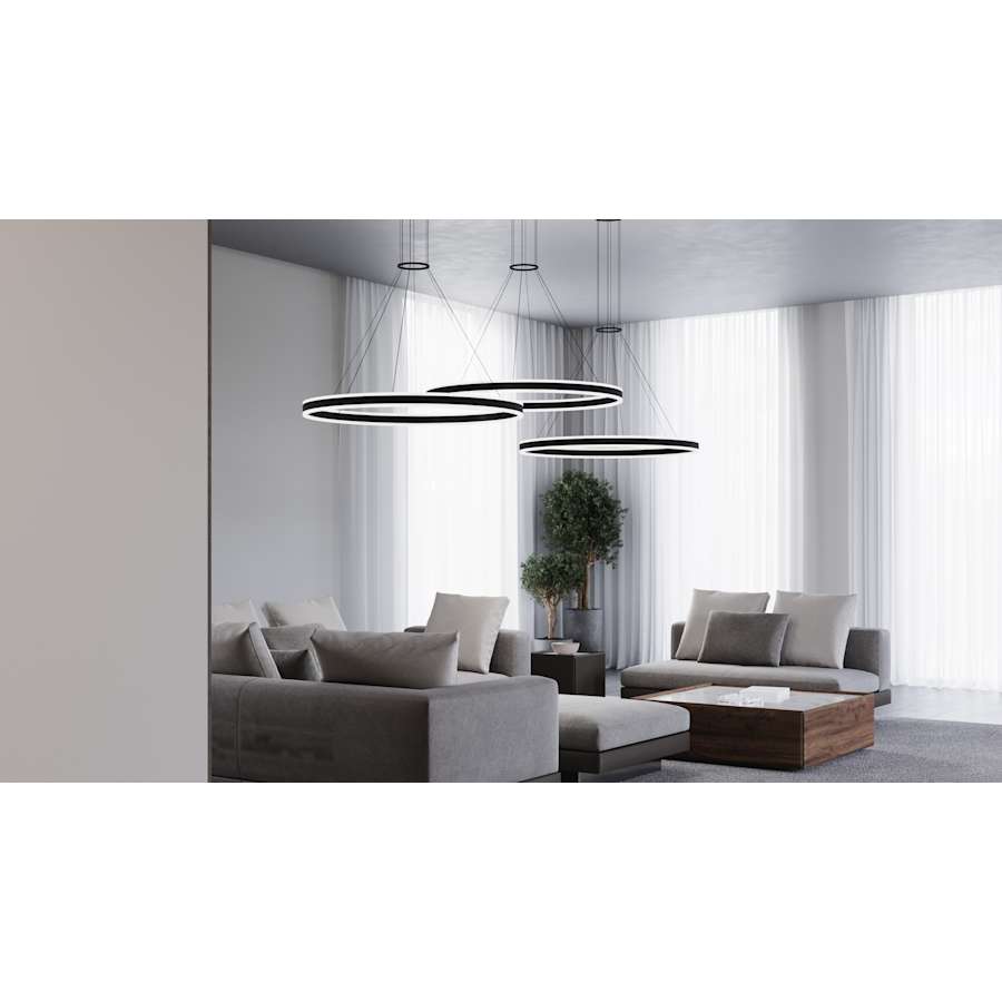 Sonneman Double Corona 48" Wide Integrated LED Ring Chandelier with Acrylic Shades