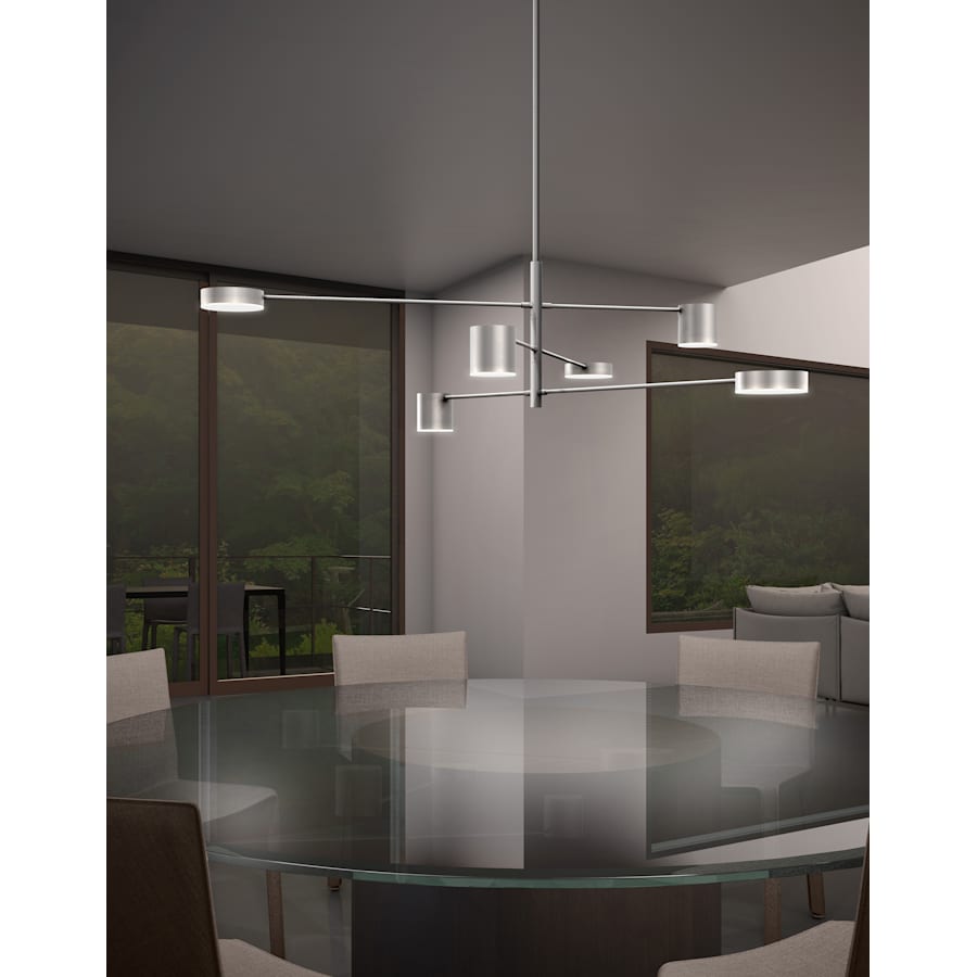 Sonneman Counterpoint 45" Wide Integrated LED Chandelier with Optical Acrylic Shades