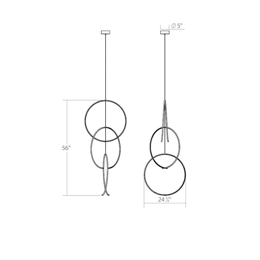 Sonneman Torc 3 Light 25" Wide LED Abstract Chandelier