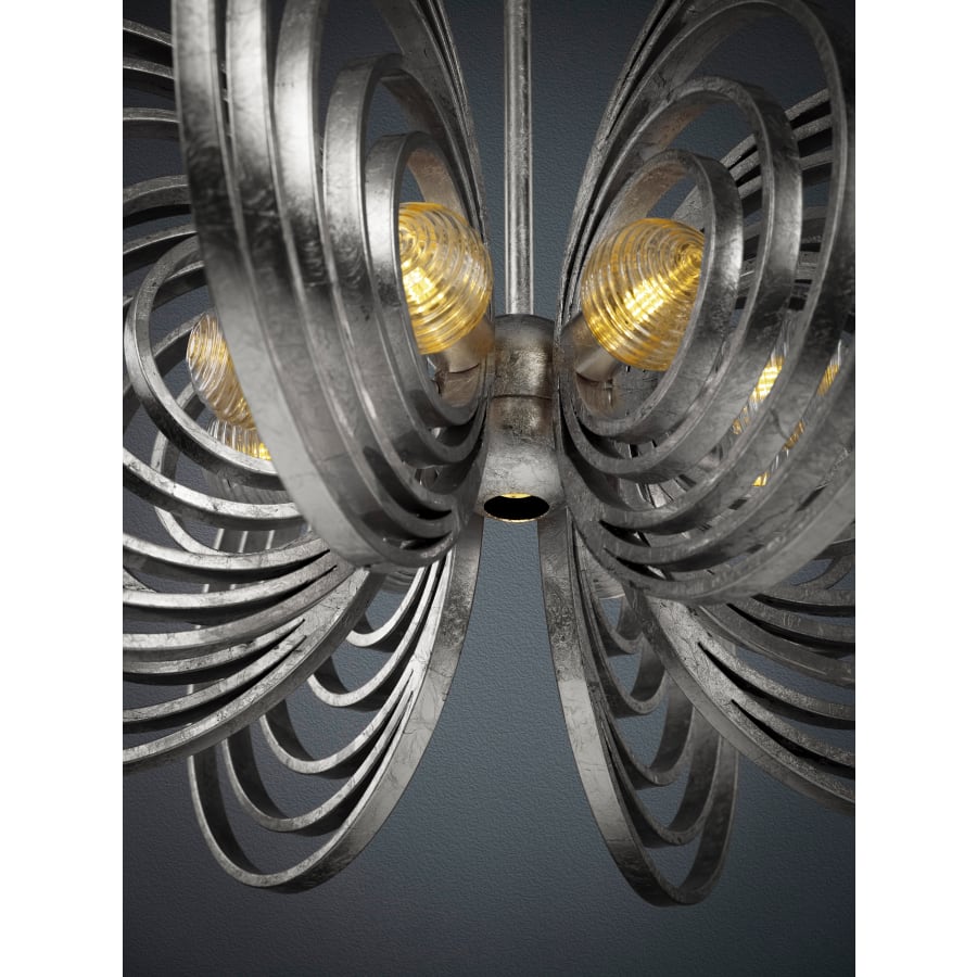 Studio M Frequency 8 Light 38" Wide LED Chandelier with Ribbed Glass Shades