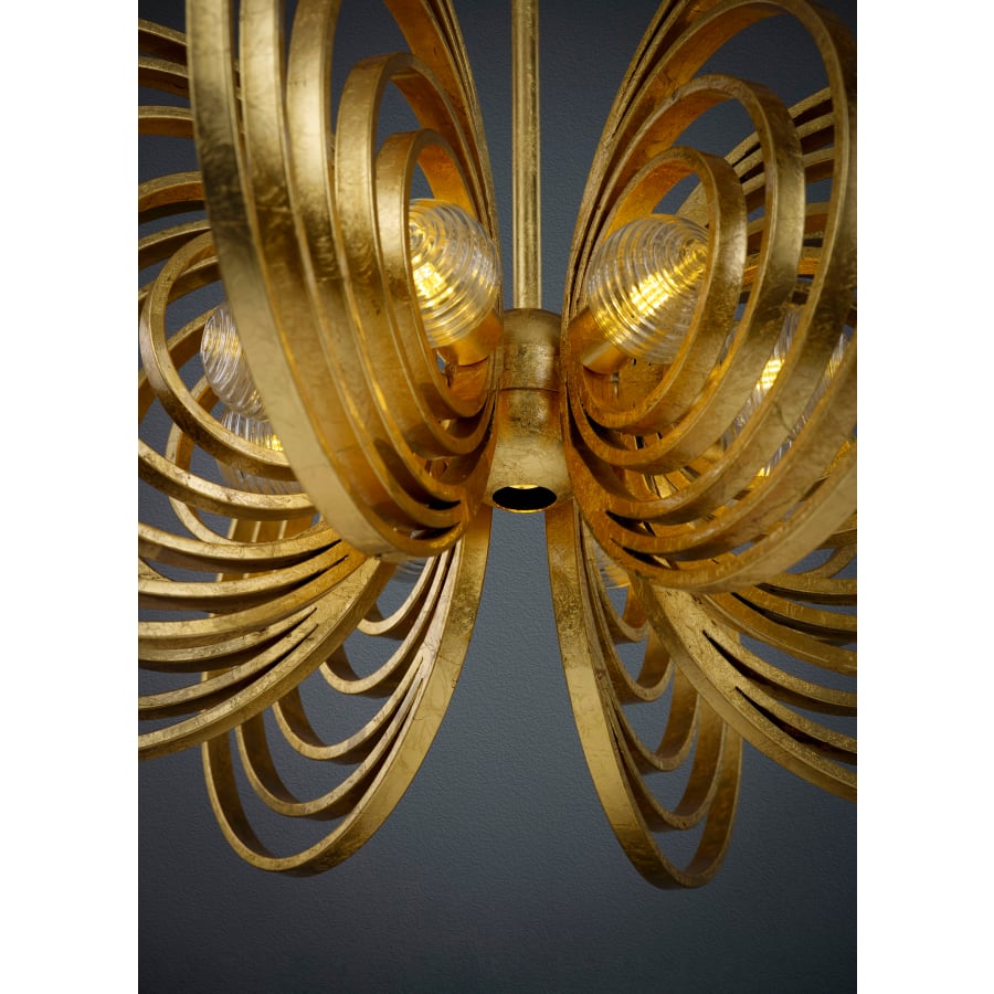 Studio M Frequency 8 Light 38" Wide LED Chandelier with Ribbed Glass Shades