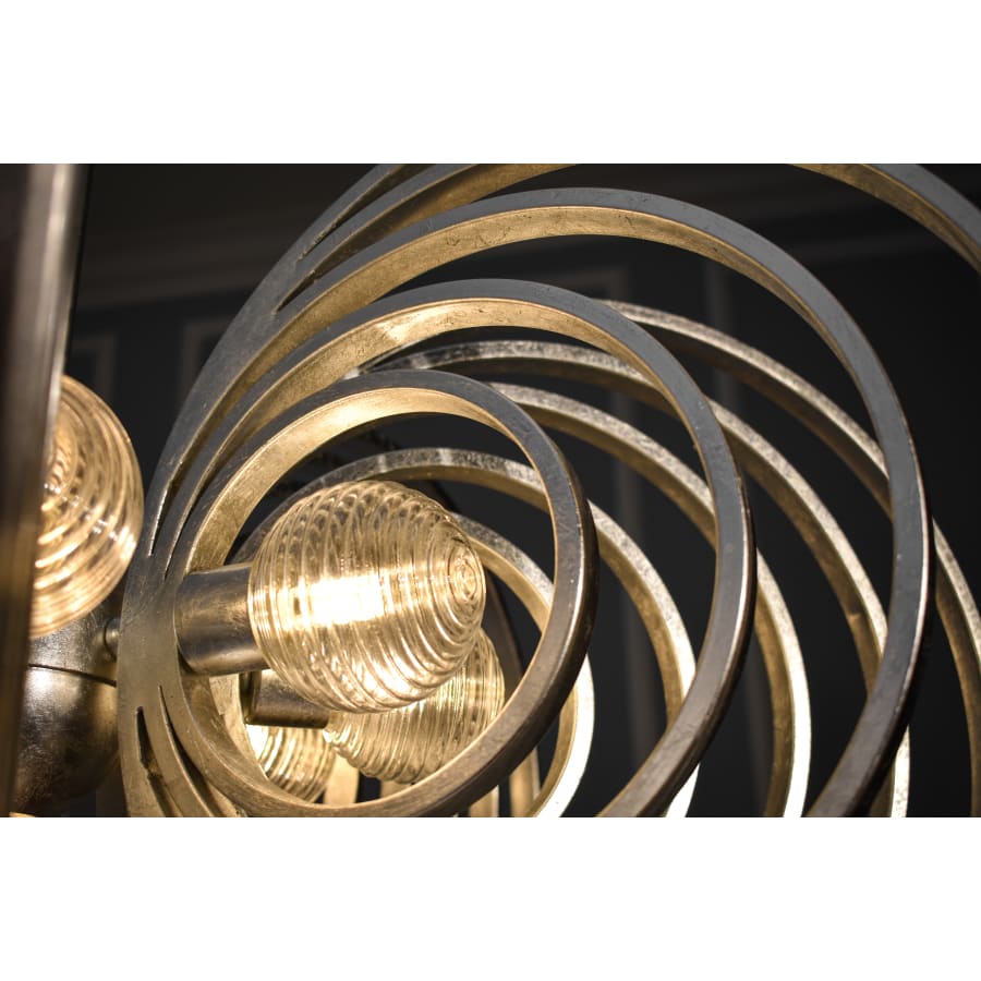 Studio M Frequency 8 Light 38" Wide LED Chandelier with Ribbed Glass Shades
