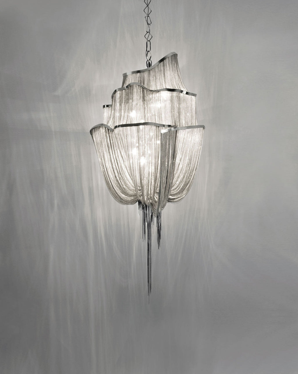 Tiered Crystal Cascade Chandelier