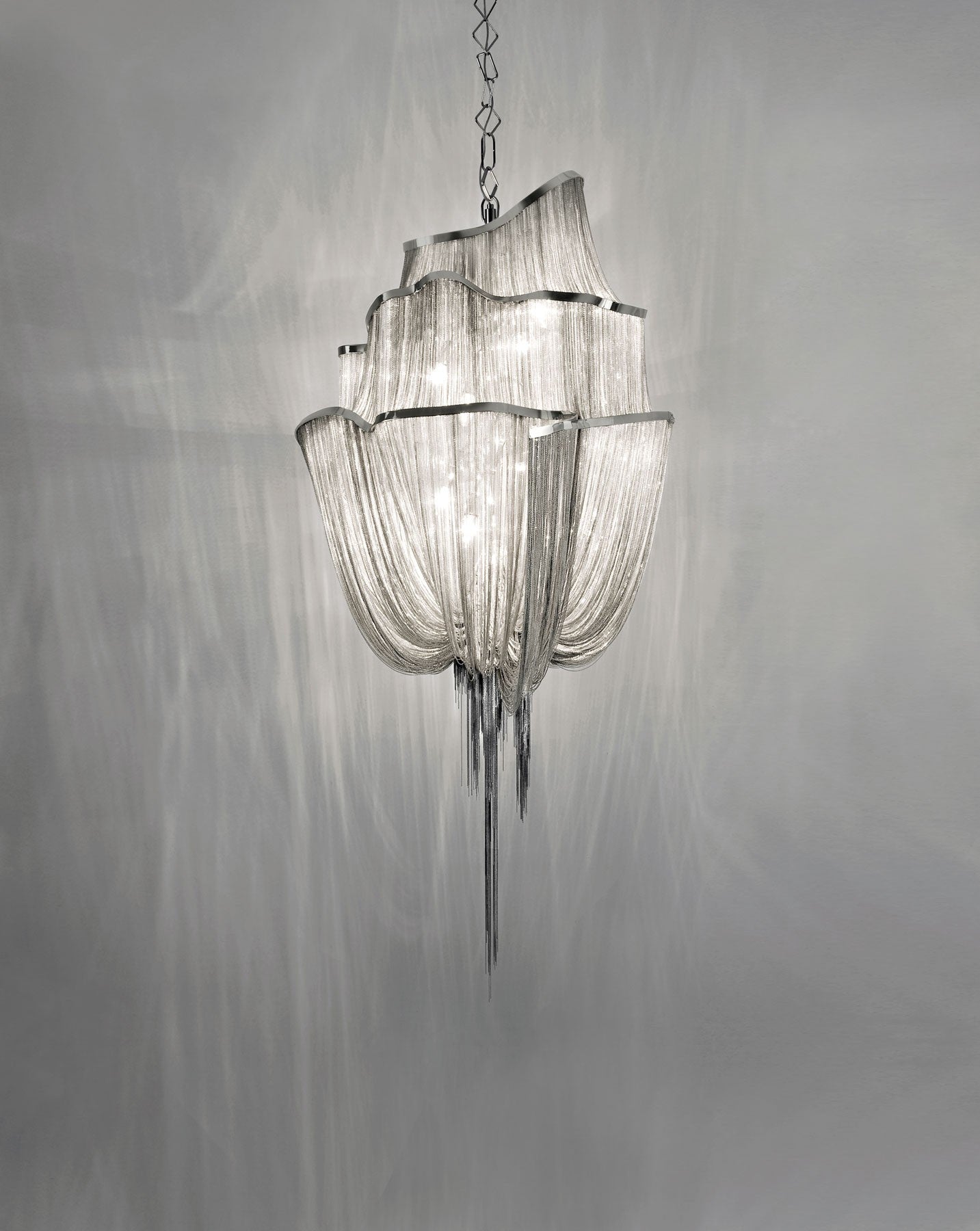 Tiered Crystal Cascade Chandelier