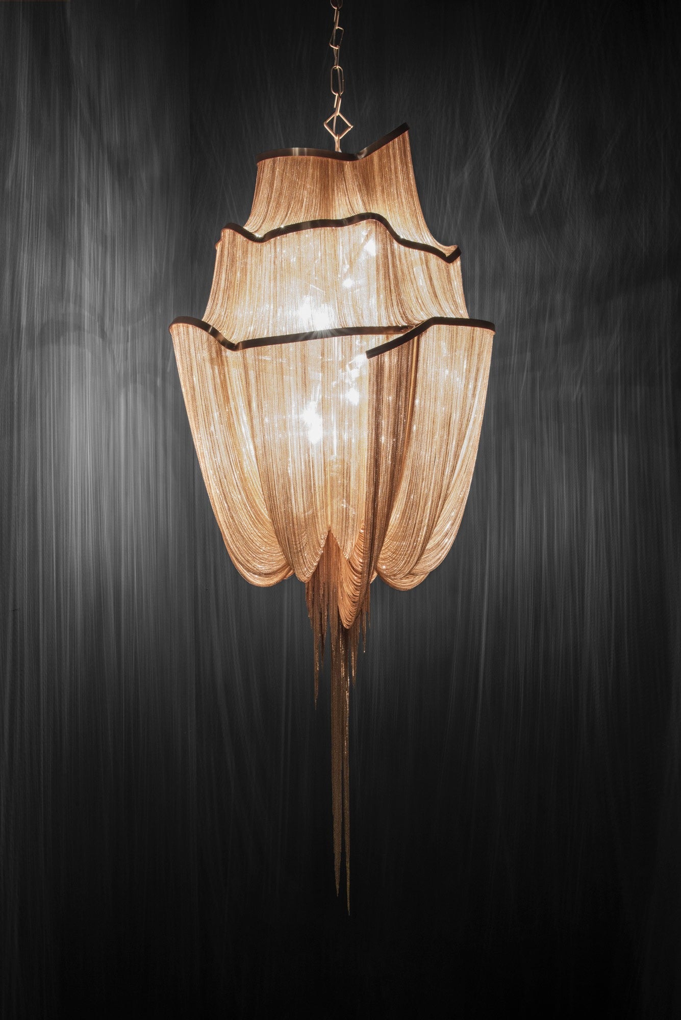 Tiered Crystal Cascade Chandelier