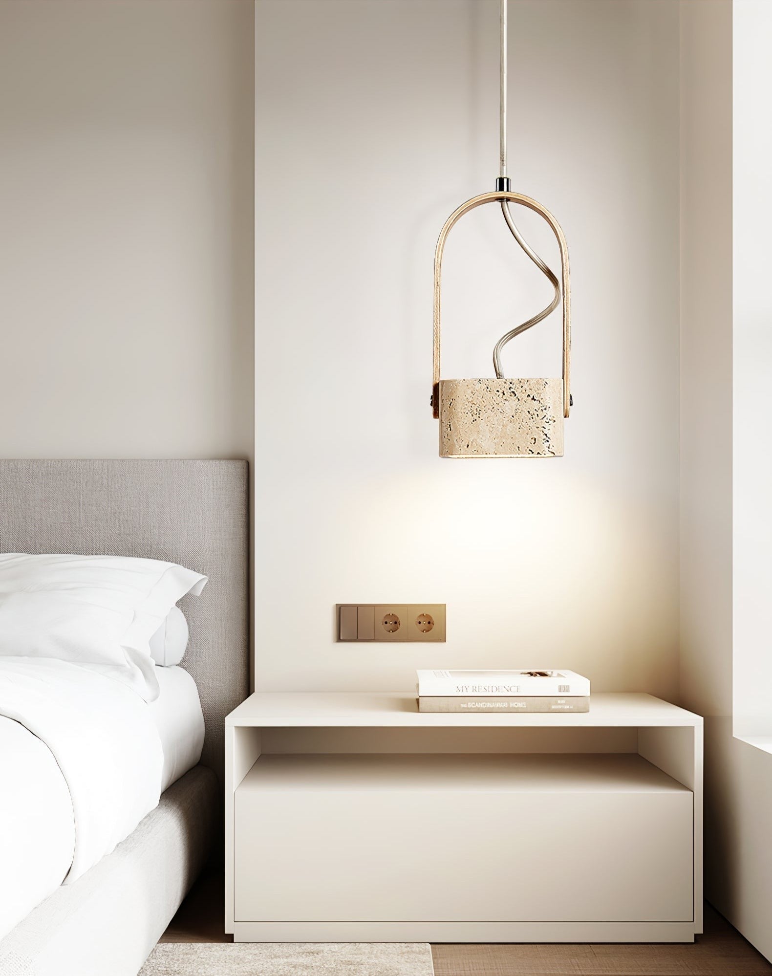Travero Arc Stone Pendant Light