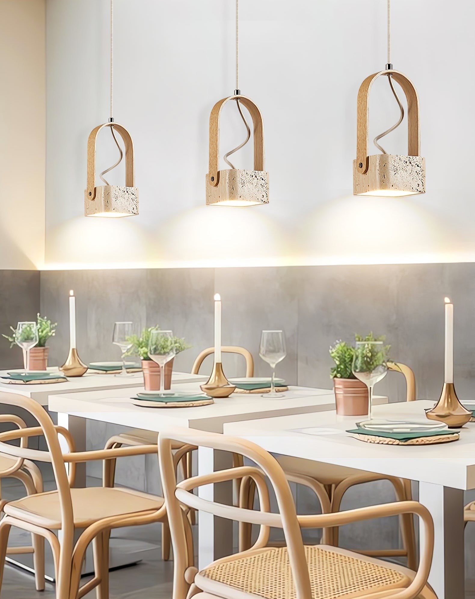 Travero Arc Stone Pendant Light