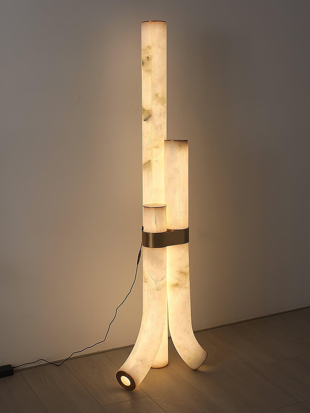 Trivera Alabaster Column Floor Lamp