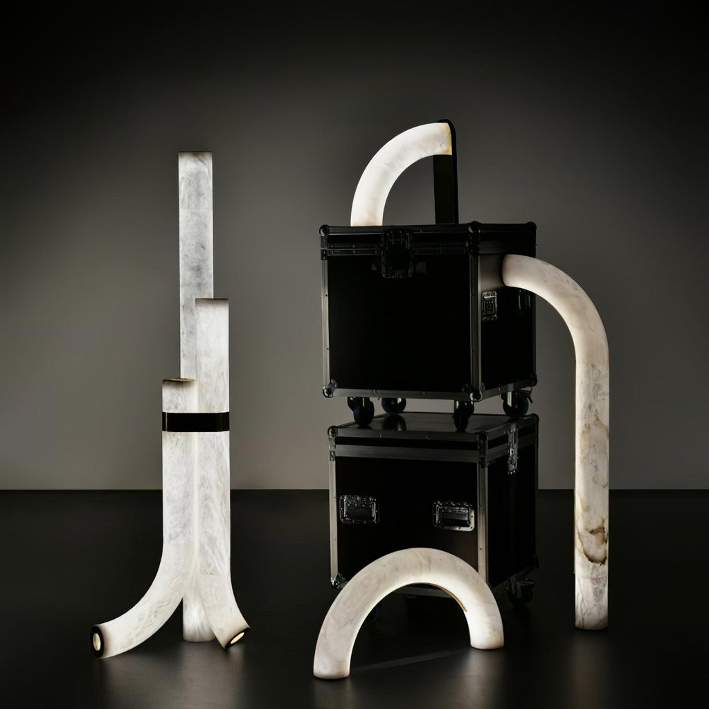 Trivera Alabaster Column Floor Lamp