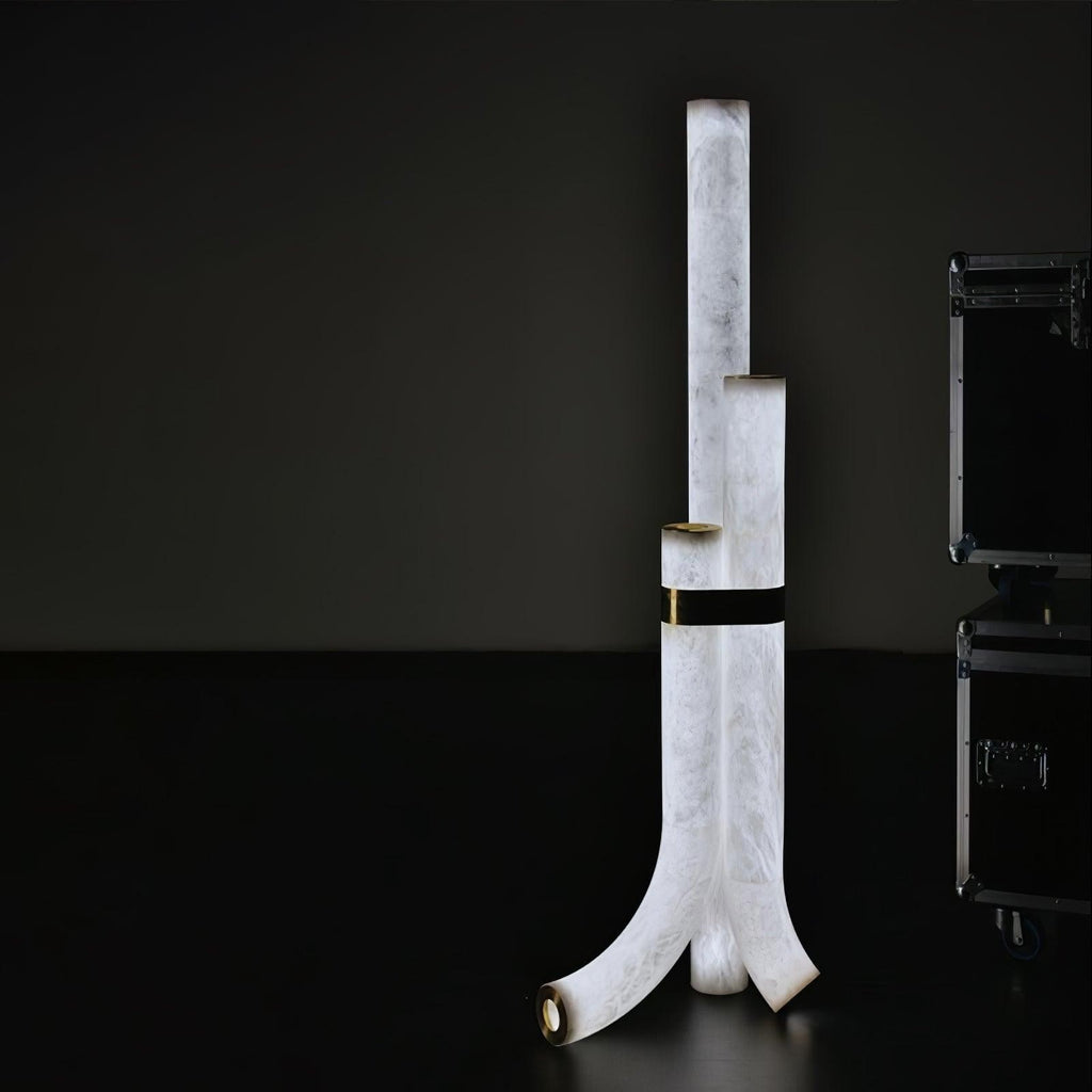 Trivera Alabaster Column Floor Lamp