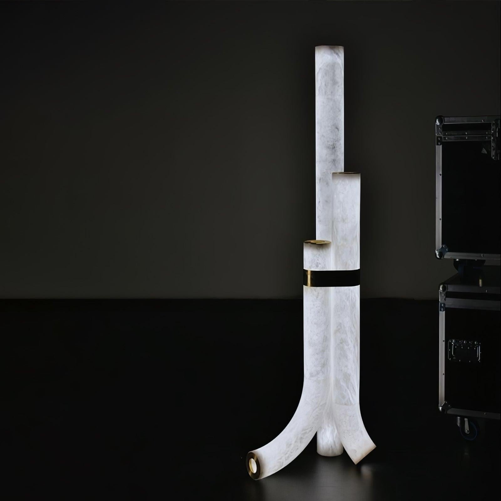 Trivera Alabaster Column Floor Lamp