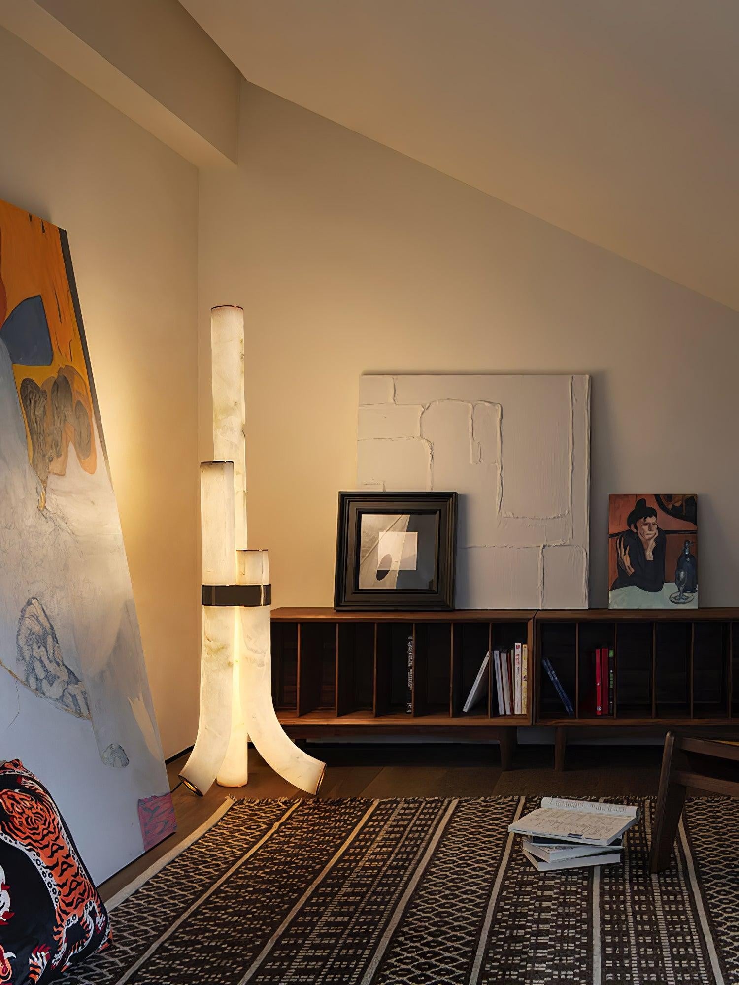 Trivera Alabaster Column Floor Lamp