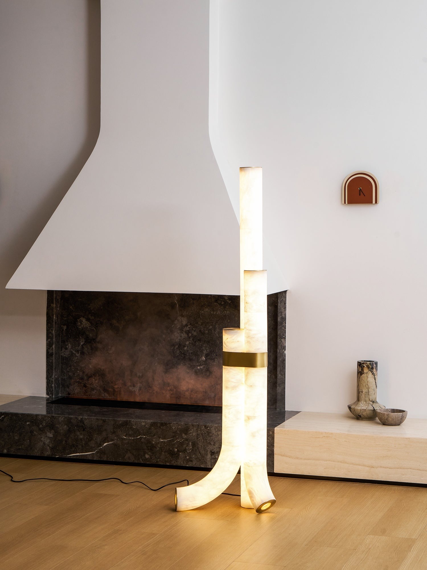Trivera Alabaster Column Floor Lamp