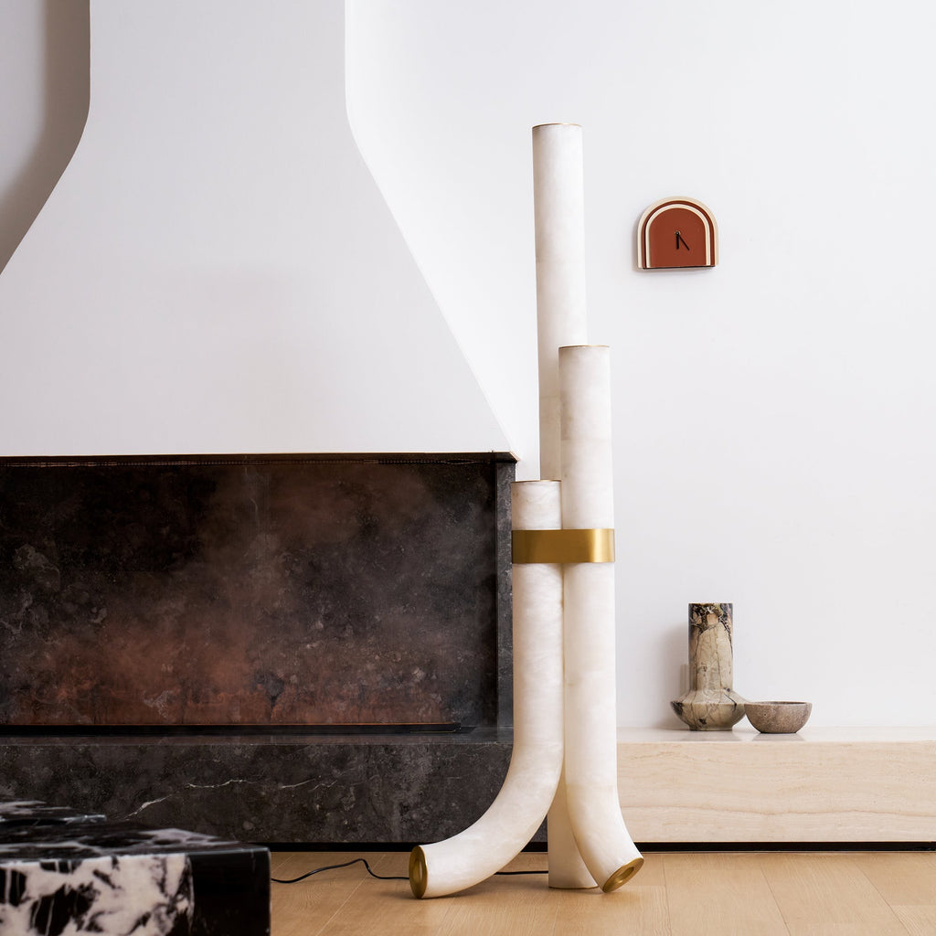 Trivera Alabaster Column Floor Lamp