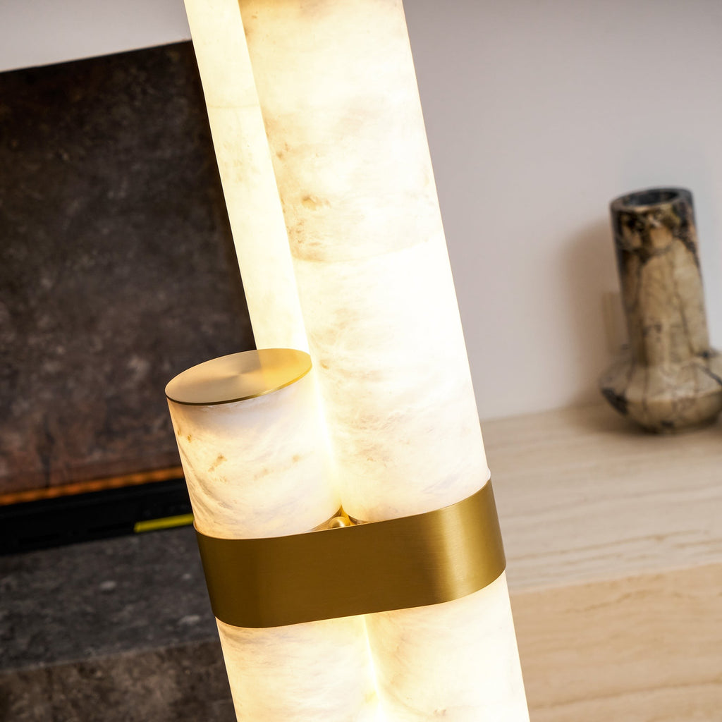 Trivera Alabaster Column Floor Lamp