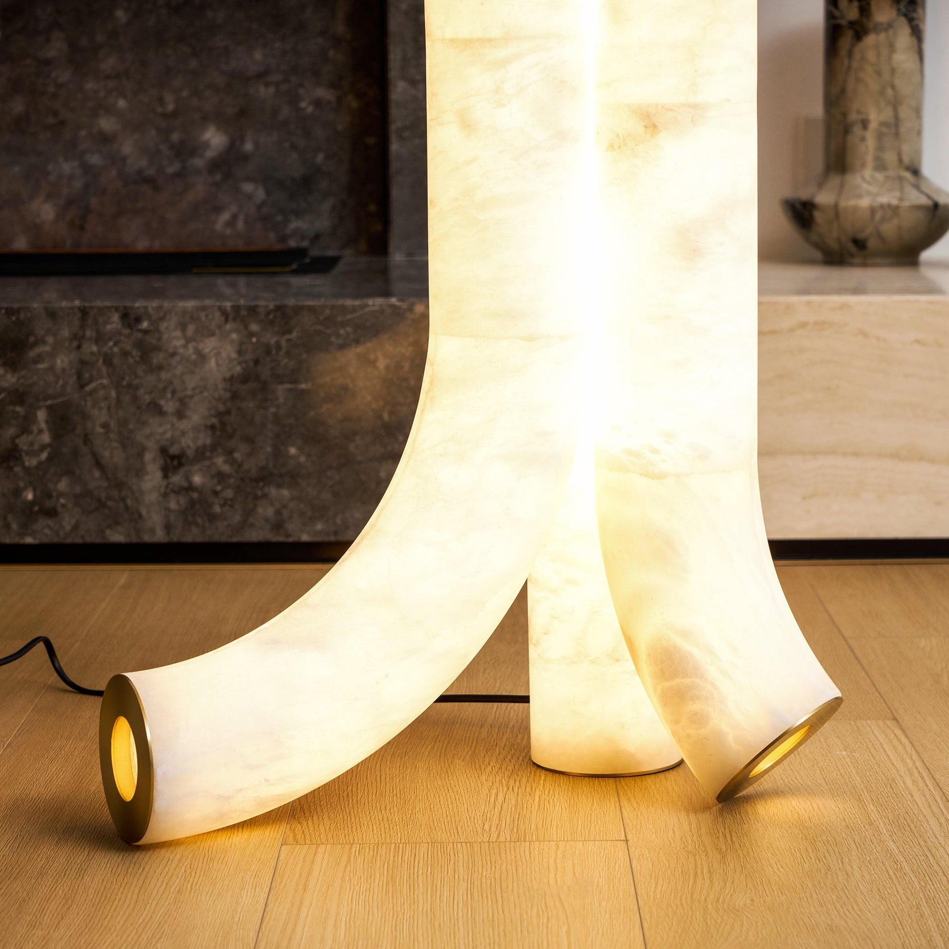 Trivera Alabaster Column Floor Lamp