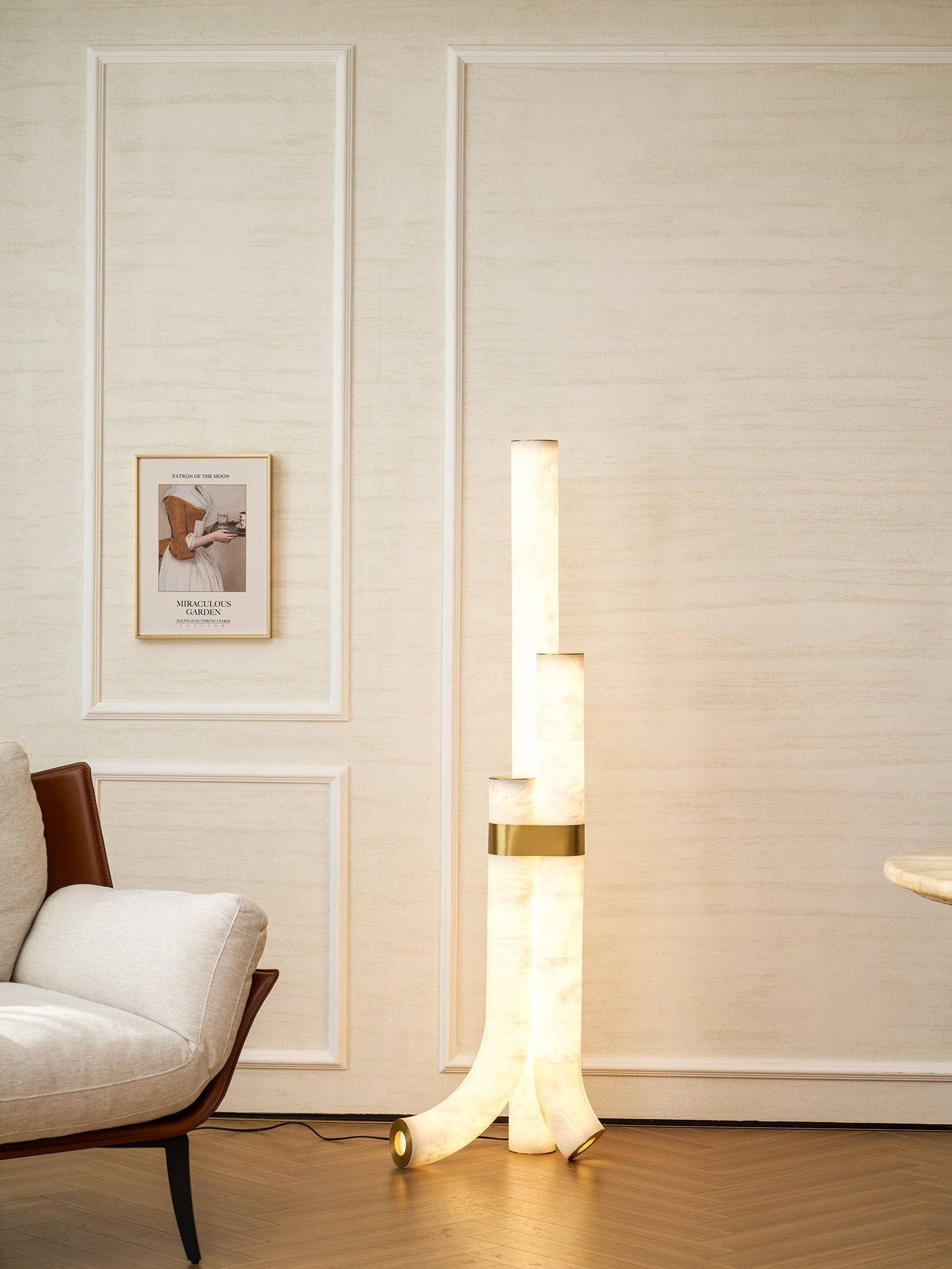 Trivera Alabaster Column Floor Lamp