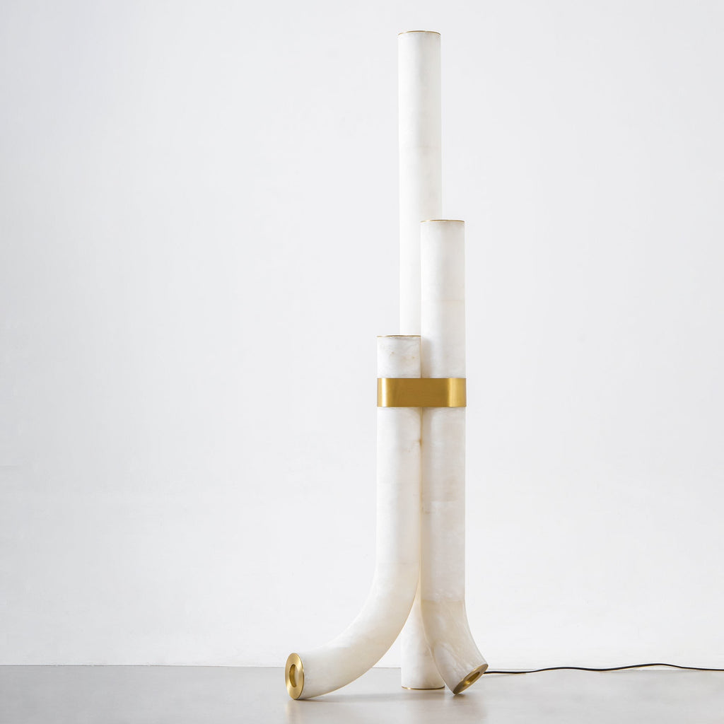 Trivera Alabaster Column Floor Lamp