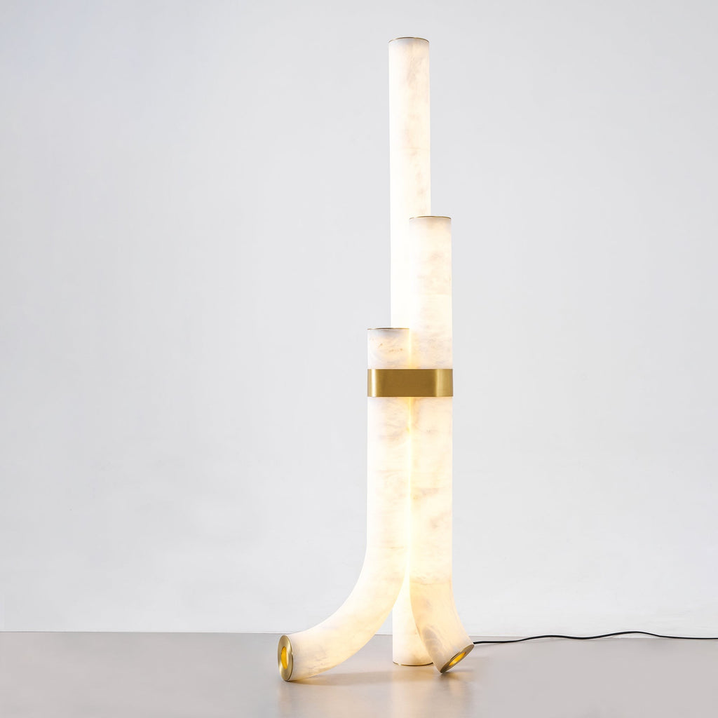 Trivera Alabaster Column Floor Lamp