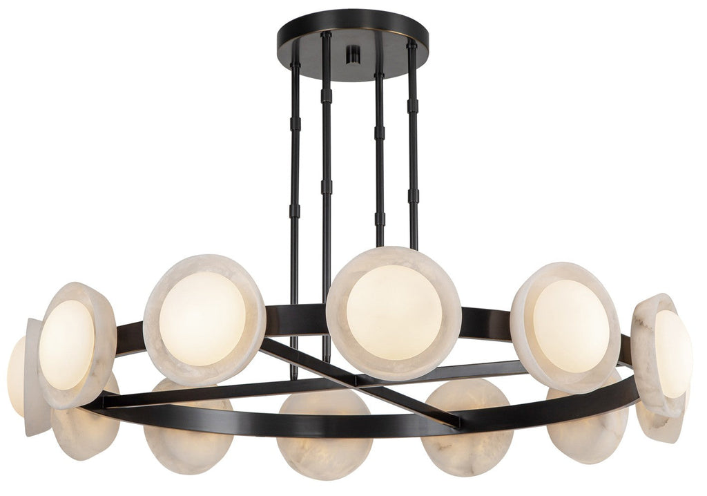 Urban Bronze Linear Halo LED Chandelier