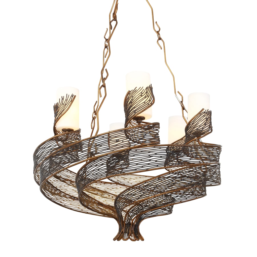 Varaluz Flow 6 Light 29" Hand Forged Recycled Steel Chandelier