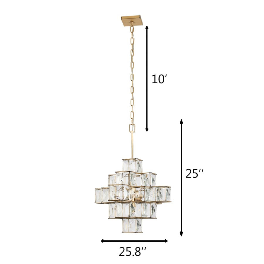 Varaluz Cubic 6 Light 26" Wide Crystal Chandelier
