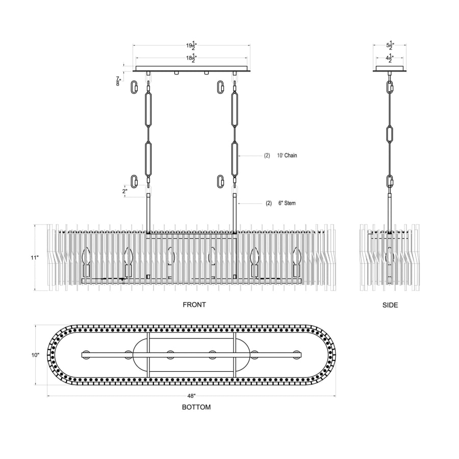 Varaluz Park Row 6 Light 48" Wide Linear Pendant